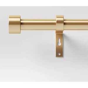 Threshold Brass Finish Expandable Steel Curtain Rod 66" to 120" Lengths